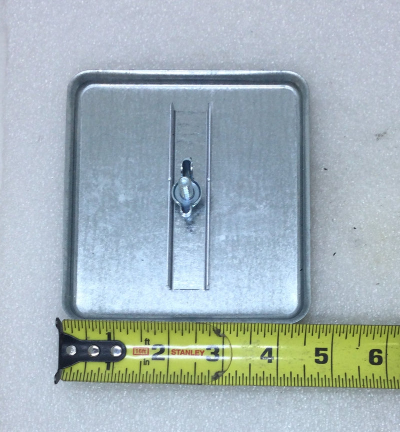 Eaton Hub Closure Plate - 4 7/8" x 4 7/8" Galvanized Metal with Wingnut mount.