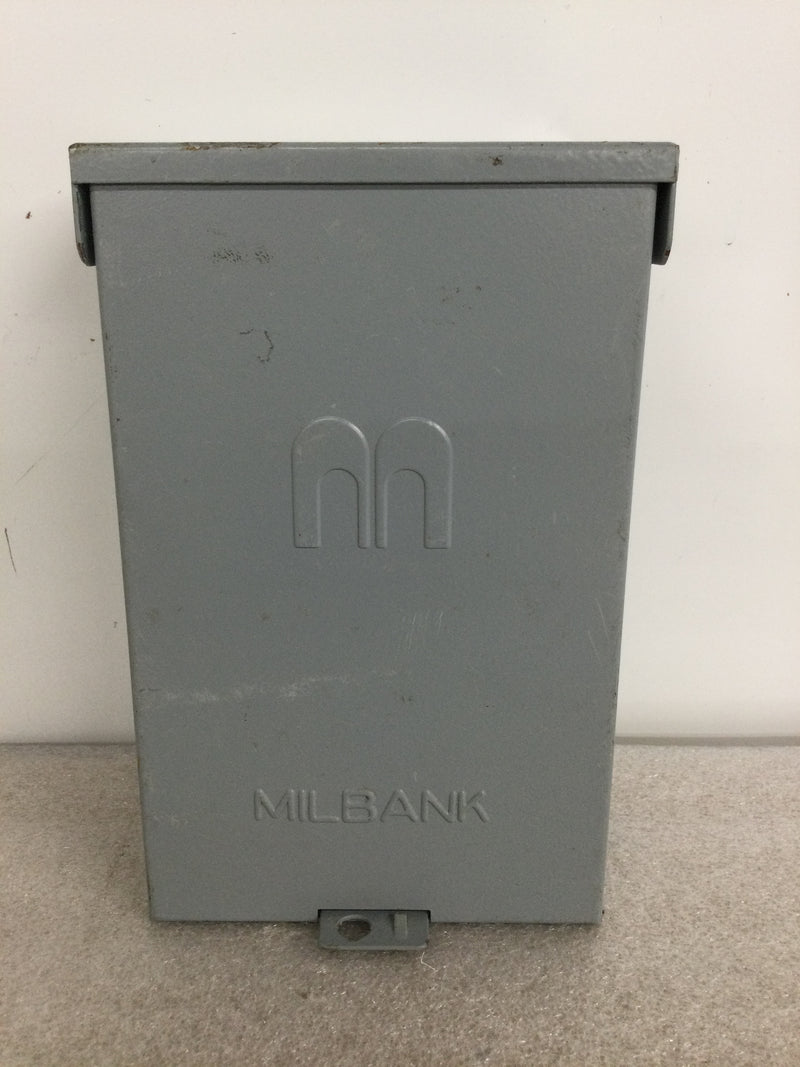 Milbank U3800 60 Amp 240V 1 Phase 2 Wire Type 3R Rainproof Enclosed Pullout Switch
