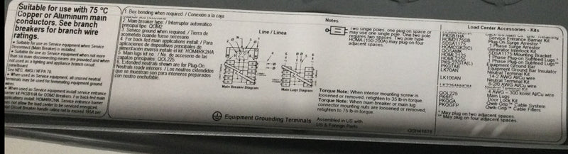 Square D HOM3060M200PQCVP 200 Amp, 30 Space/60 Circuit Main Breaker Value Pack