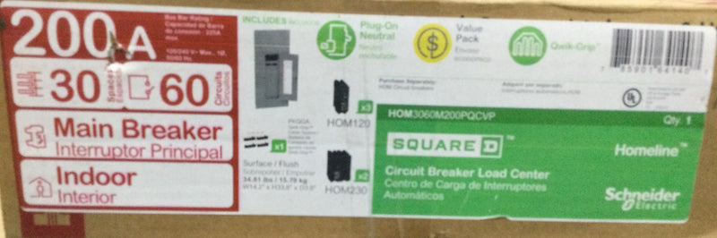 Square D HOM3060M200PQCVP 200 Amp, 30 Space/60 Circuit Main Breaker Value Pack