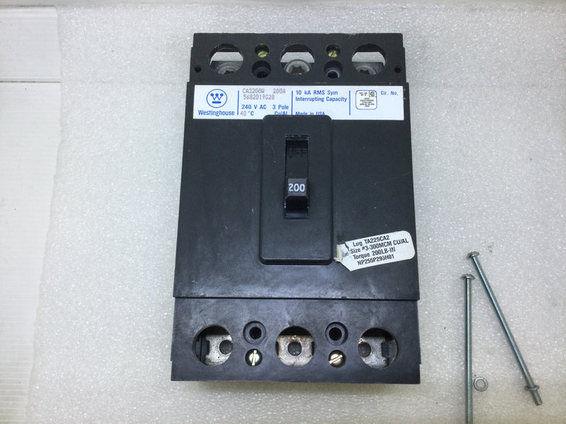 Westinghouse CA3200W 200 Amp 3 Pole 240V Circuit Breaker