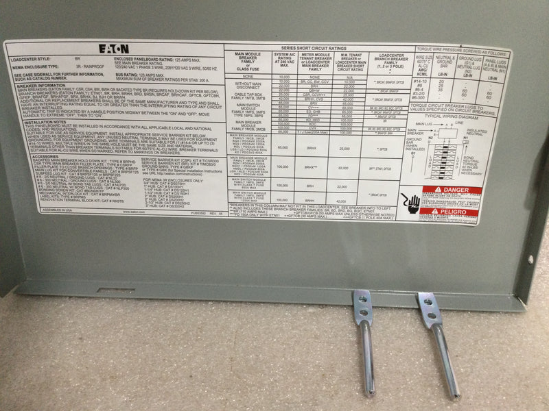 Eaton Cutler Hammer BRP20B125R Hinged NEMA 3R Panel Door (25" x 14 3/8")