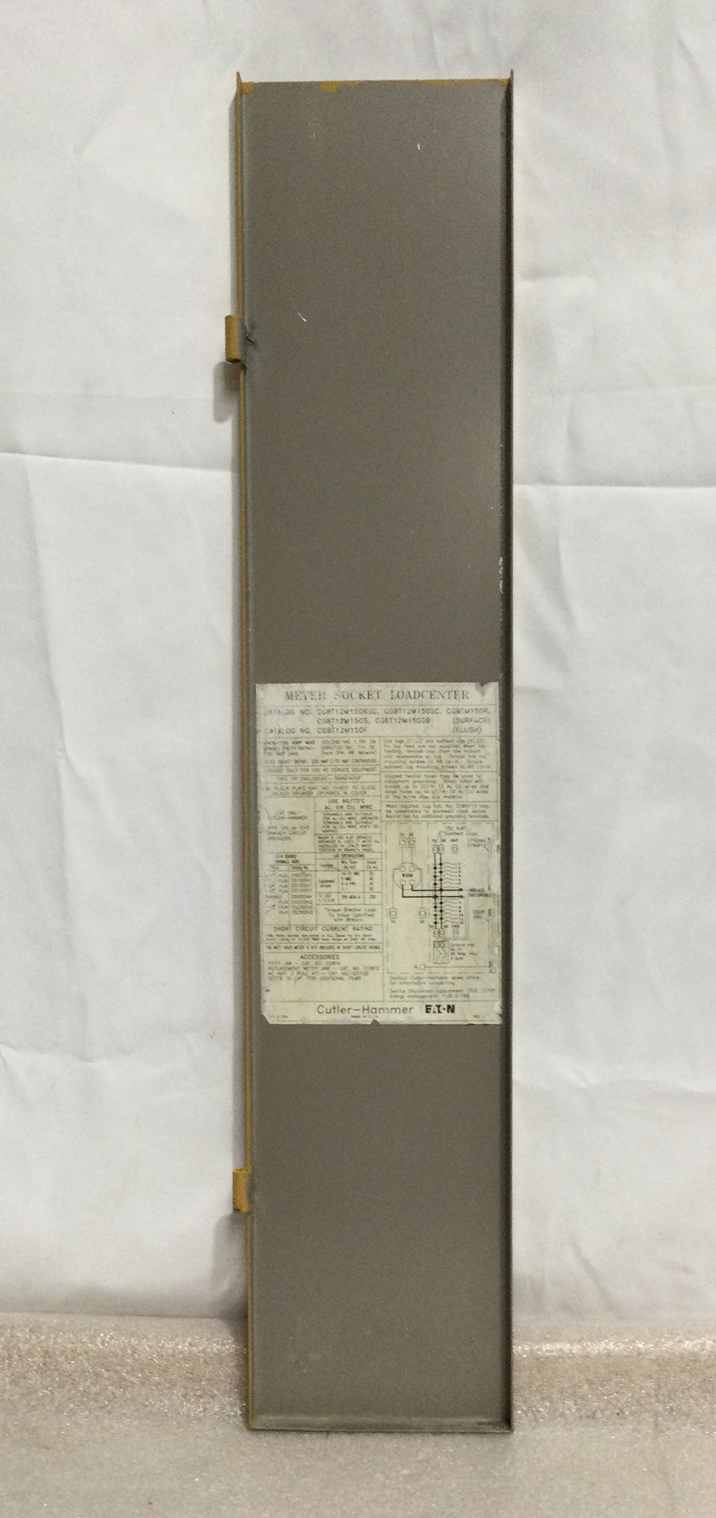 Eaton Cutler Hammer CGBT12M150S Nema 3R Cover/Door Only 150 Amp 120/240V 33 1/8" x 6 5/8"