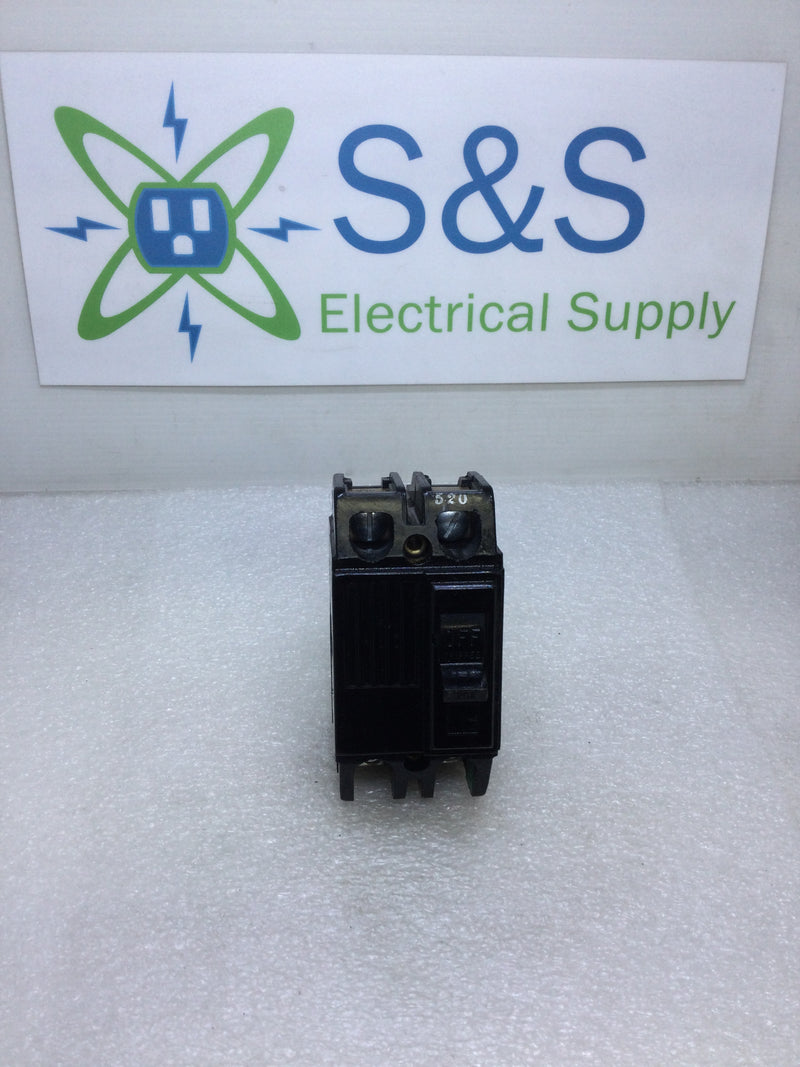 GE General Electric TQ2120 20 Amp 2 Pole 240 VAC Circuit Breaker