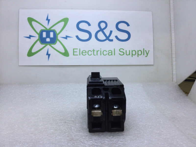 GE General Electric TQ2120 20 Amp 2 Pole 240 VAC Circuit Breaker