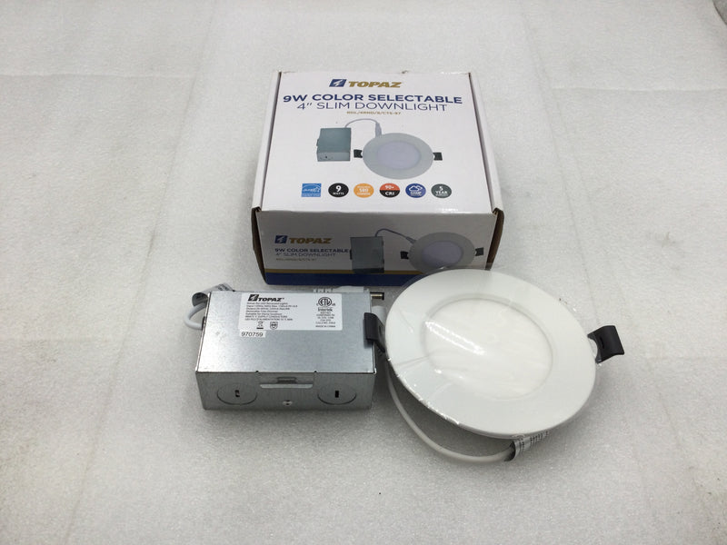 Topaz RDL/4RND/9/5CTS-97 LED 9 Watt Dimmable Color Selectable 4" Slim Downlight