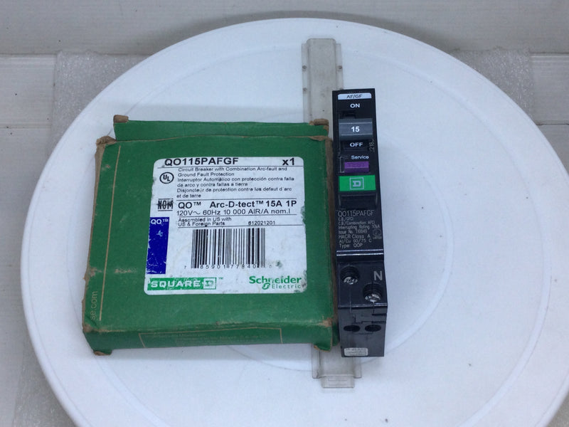 Square D QO115PAFGF 15 Amp 1 Pole 120V Combination AFCI Type QO Circuit Breaker