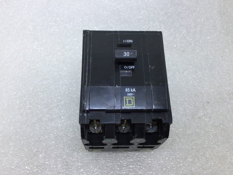 Square D QH330 3 Pole 30 Amp 65kA Circuit Breaker