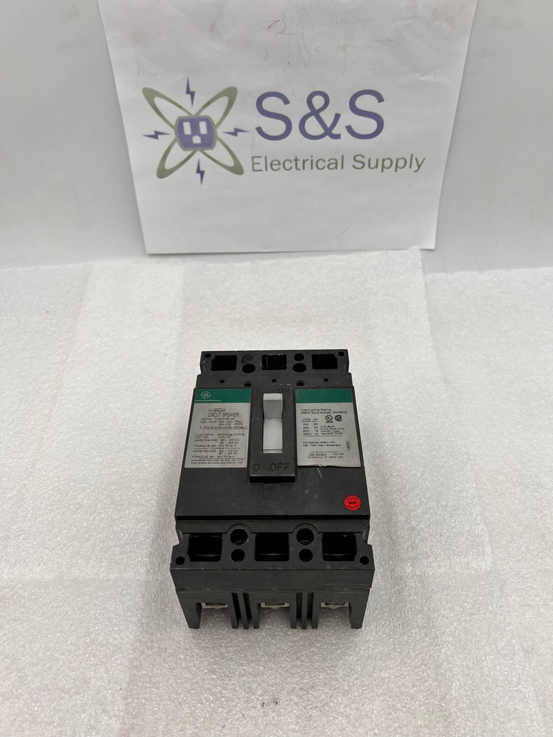 GE General Electric THED136100 100 Amp 600v 3 Pole Green Label Breaker