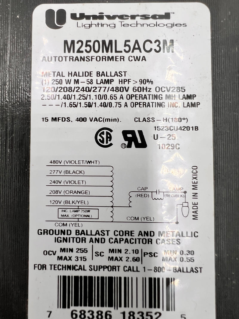 Universal Lighting M250ML5AC3M-500K Metal Halide Magnetic Ballast