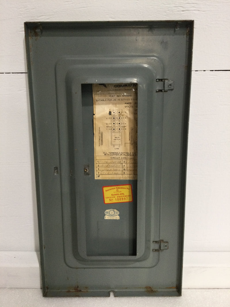 General Switch Company 618MHS 60 Amps 120/240V 1 Phase 3 Wire Panel Cover 15 3/4" x 8 1/2"