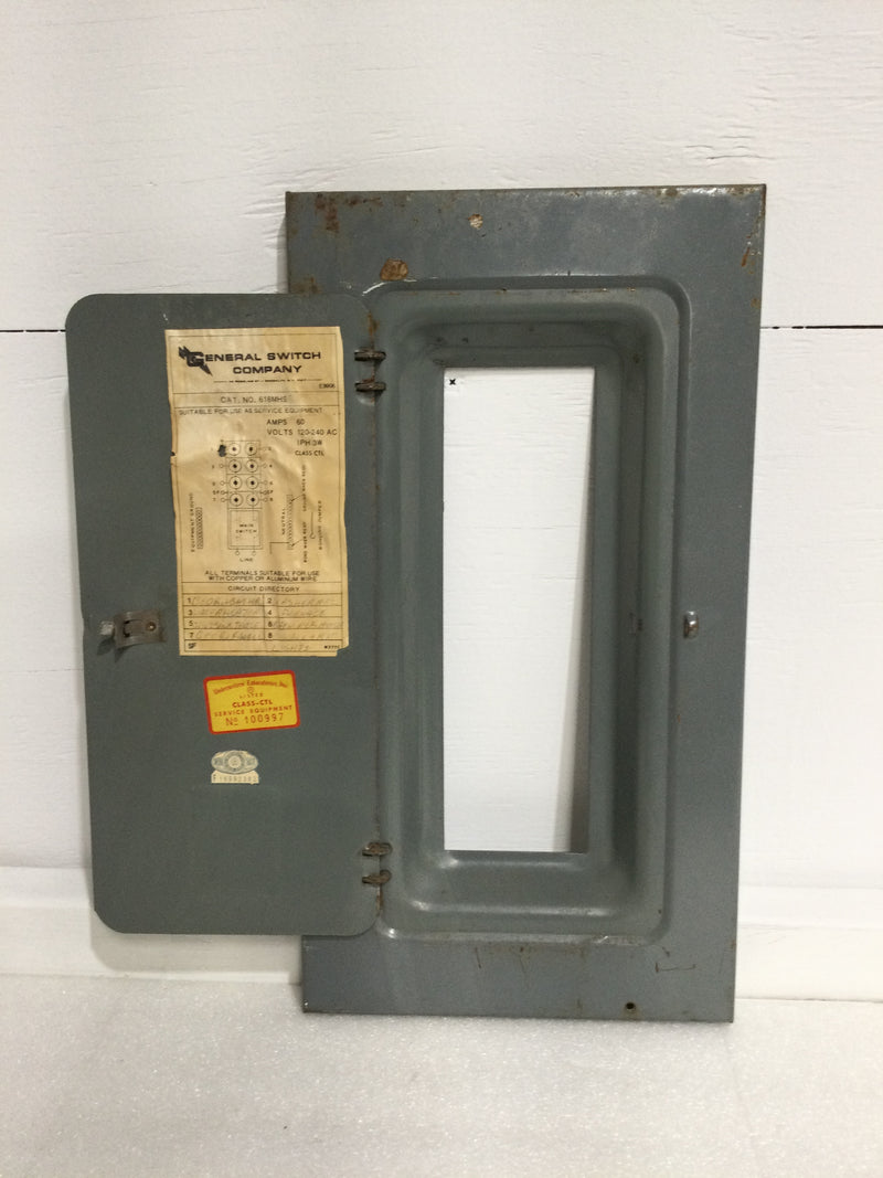 General Switch Company 618MHS 60 Amps 120/240V 1 Phase 3 Wire Panel Cover 15 3/4" x 8 1/2"