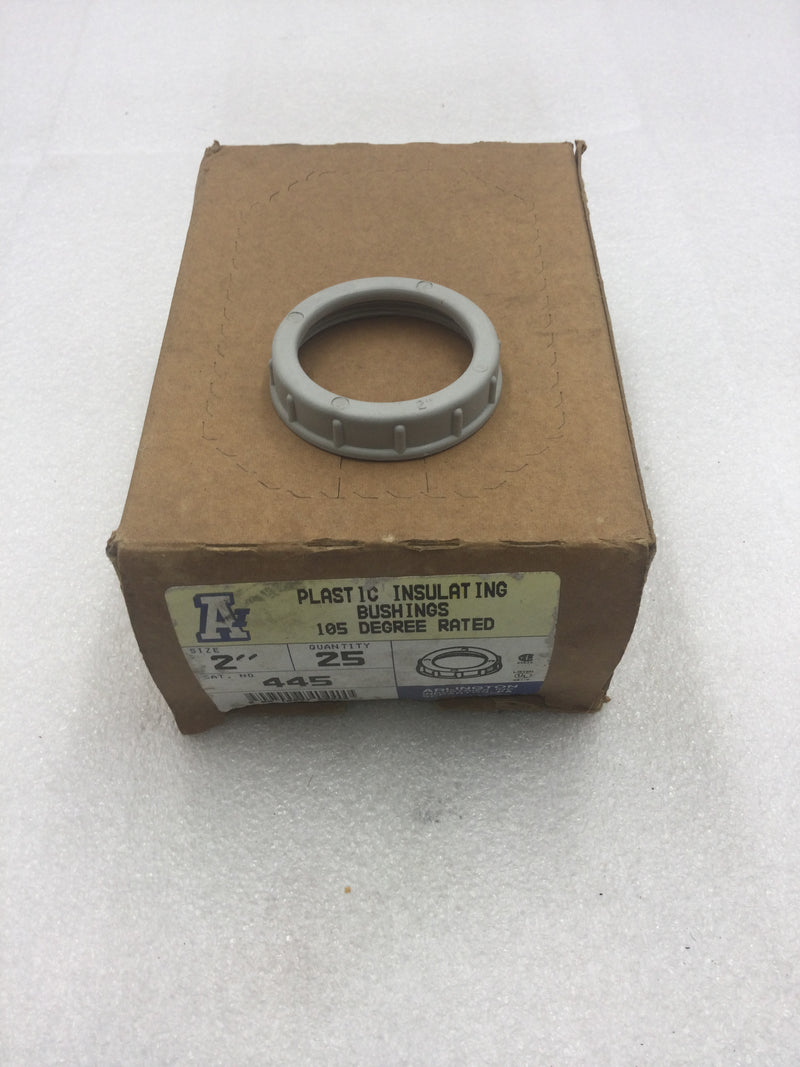 Arlington 445 2" Plastic Insulating Bushing 105 Degree Rated (Box of 25)