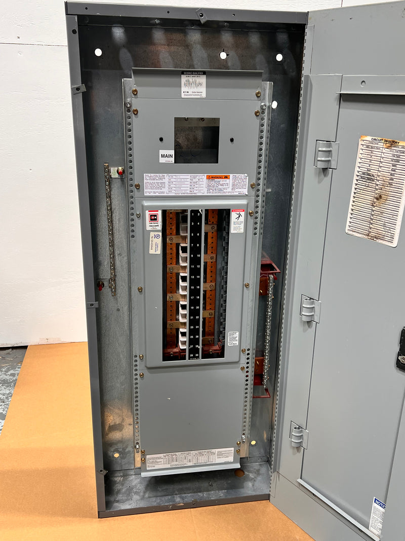 Cutler Hammer PRL1A 225 Amp 120/208v 30 Space 3 Phase 4 Wire Panelboard and Enclosure