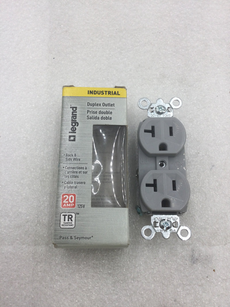 Legrand TR5362-GRYCC12 Duplex 20 Amp Receptacle w/ Tamper Resistant Back