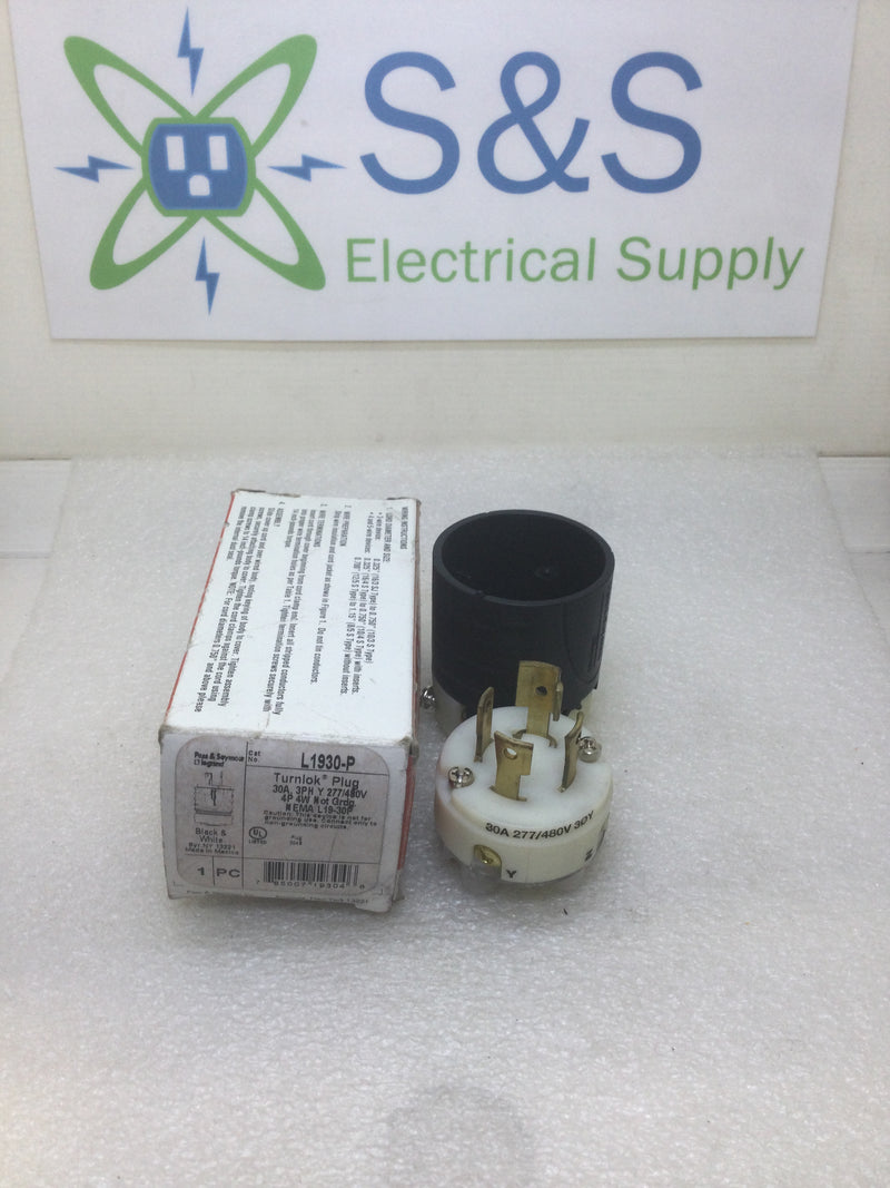 Pass & Seymour/Legrand L1930-P 4 Wire Turnlok Plug 30 Amp 3 Phase 277/480 VAC