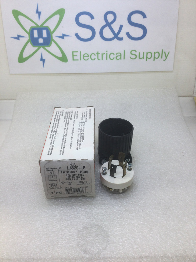 Pass & Seymour/Legrand L1420-P 4 Wire Turnlok Plug 20 Amp 3 Phase 125/250 VAC