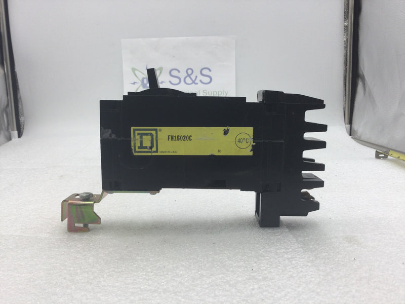 Square D FH16020C Single Pole 20A 277VAC Type FH I-Line Circuit Breaker