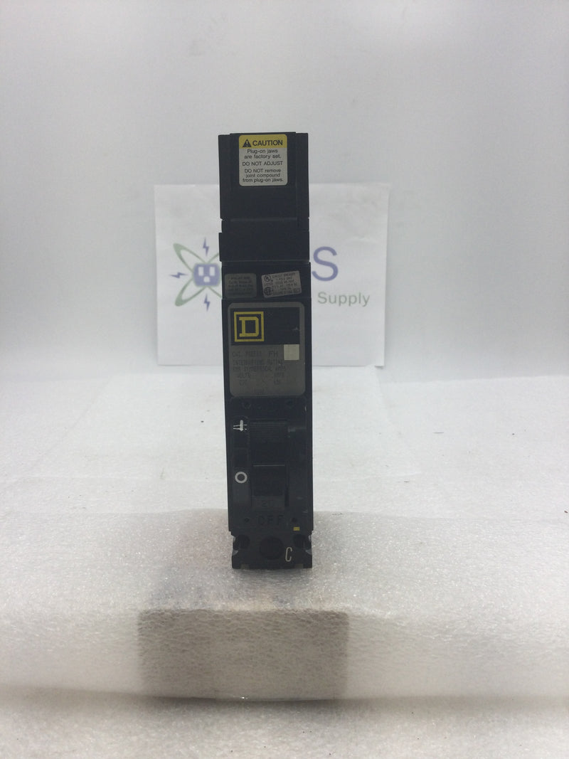 Square D FH16020C Single Pole 20A 277VAC Type FH I-Line Circuit Breaker