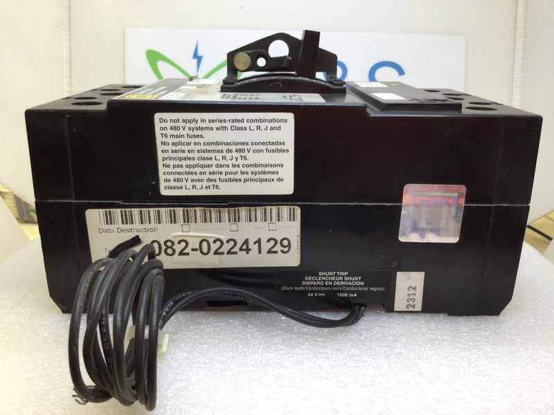 Square D KAL361251027 125 Amp 600V W/24v Shunt Circuit Breaker