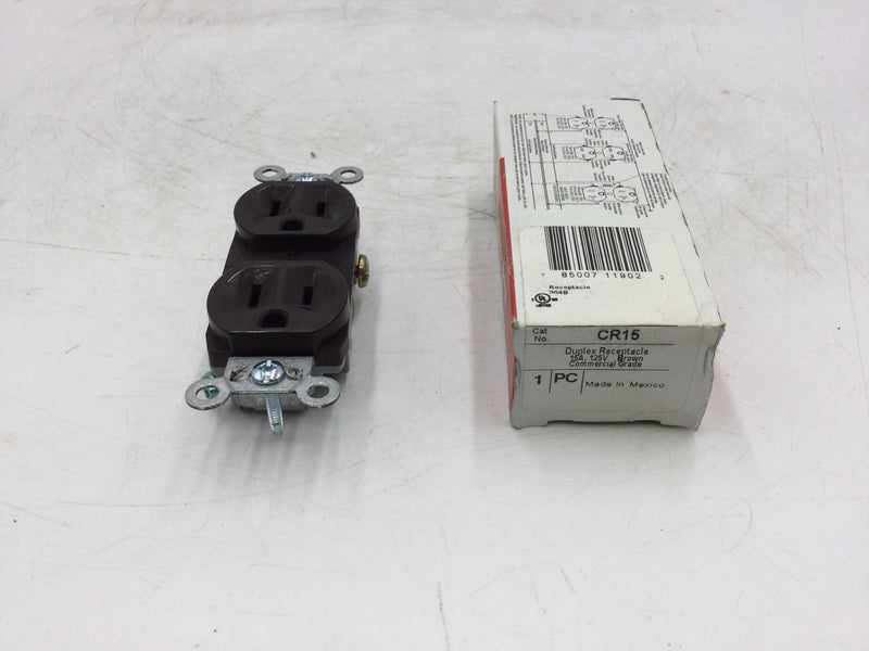 Legrand/Pass & Seymour CR15 Duplex Receptacle 15A 125V Commercial Grade Brown