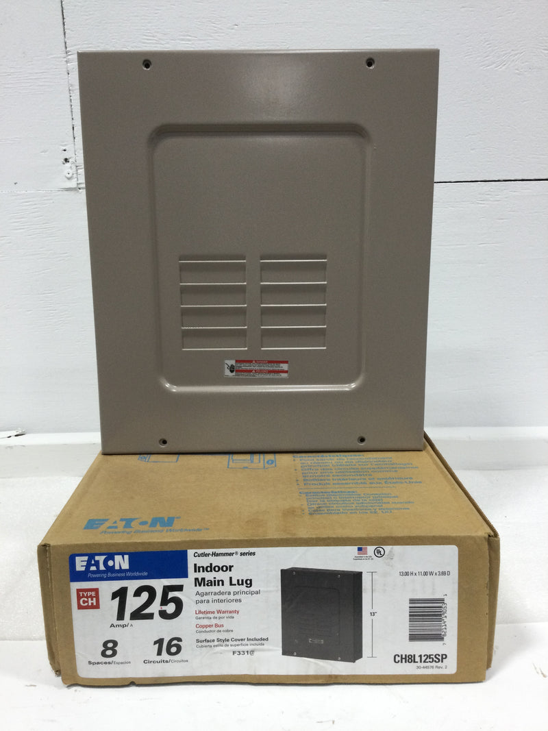 Eaton/Cutler-Hammer CH8L125SP Type 1 Enclosure 125A 120/240VAC Type CH,CHT Load Center