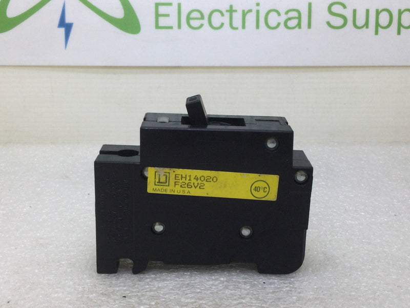 Square D EH14020 20 Amp 1 Pole 480/277 NEHB Circuit Breaker