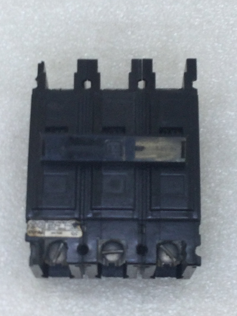 Westinghouse QC3015 3 Pole 15 Amp 240 VAC Quicklag Type C Circuit Breaker