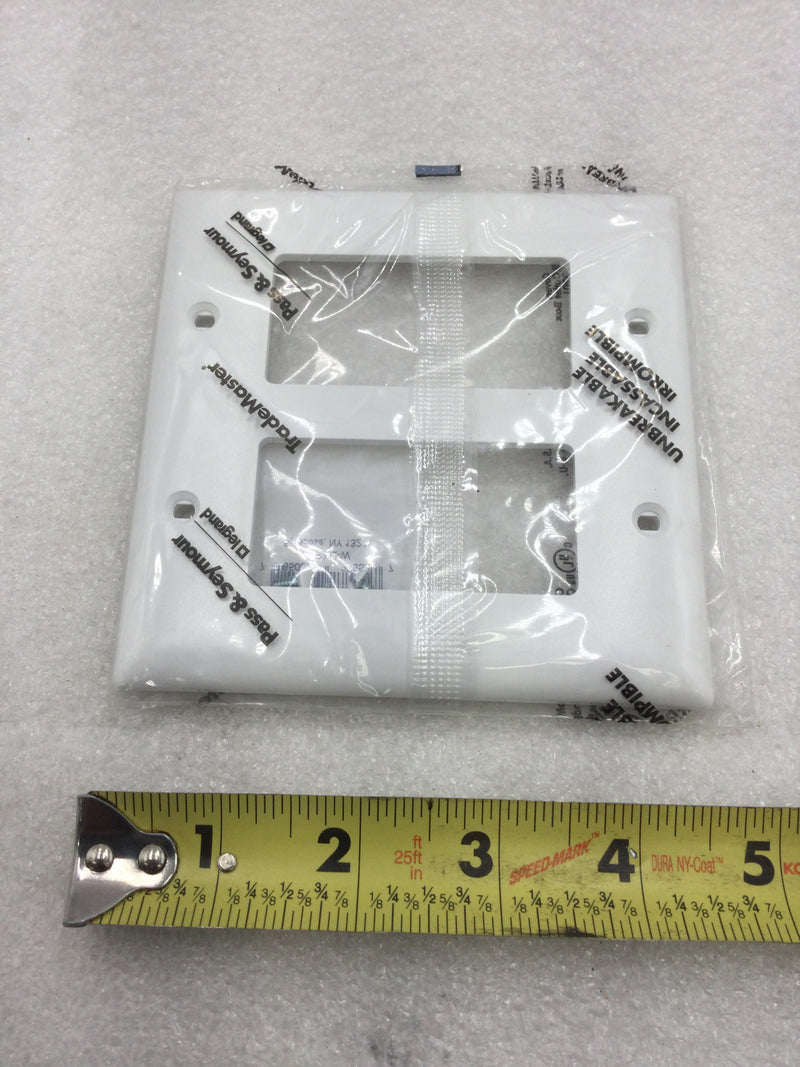 Pass & Seymour/Legrand TP262-W Double Gang White Decora Device Plate