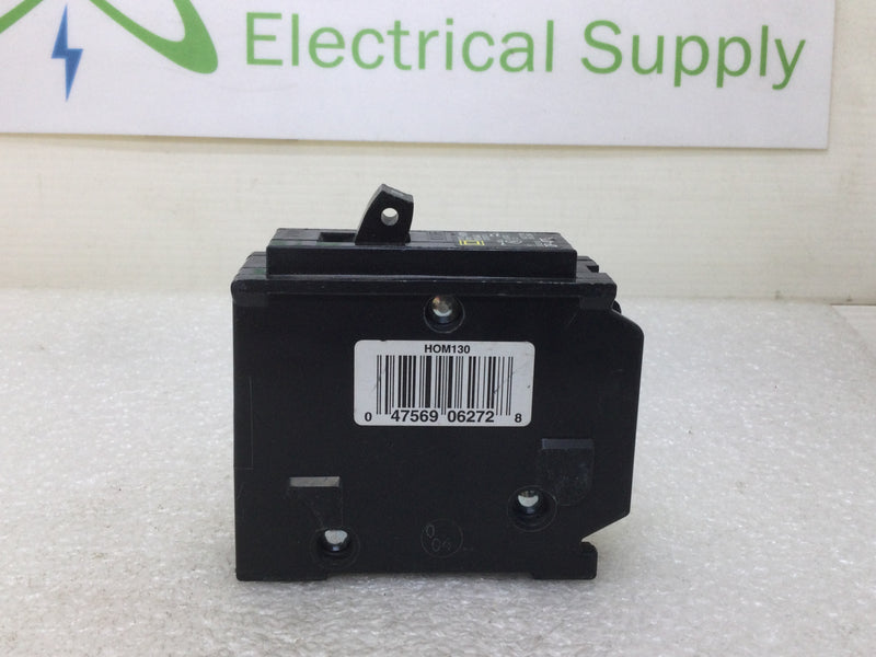 Square D HOM130 30 Amp 1 Pole 120/240VAC Type HOM Circuit Breaker - Yellow Sticker Face