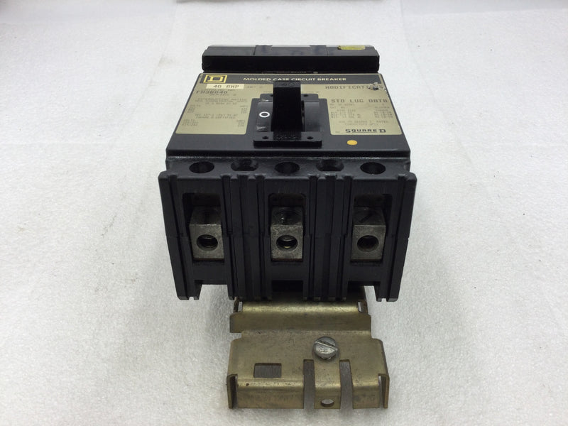 Square D FH36040 3 Pole 600v 40 Amp Circuit Breaker