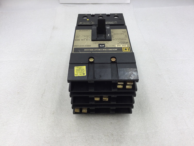 Square D KA36250 250 Amp 3 Pole 600 Volt I-Line Circuit Breaker