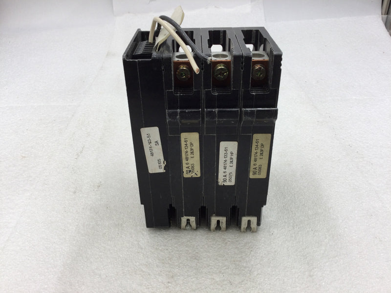 Square D EDB34090SA 90 Amp 3 Pole 480V Shunt Trip Circuit Breaker