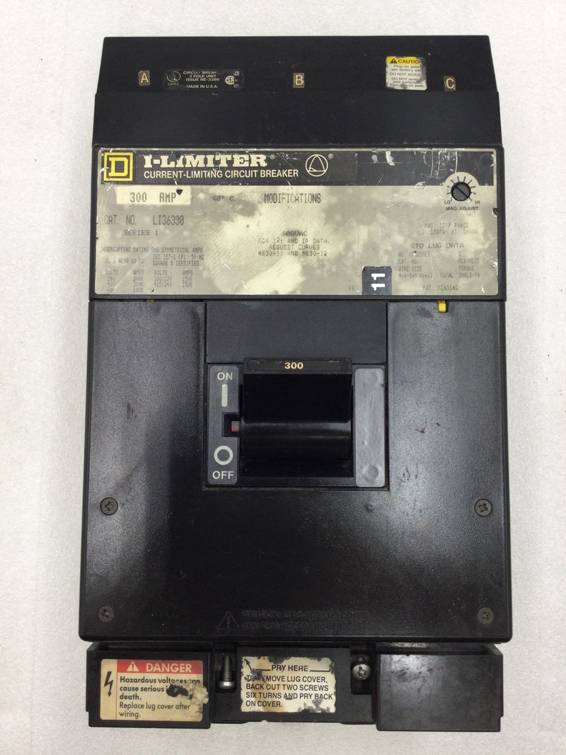 Square D LI36300 300 Amp 3 Pole 600v I-Line Circuit Breaker