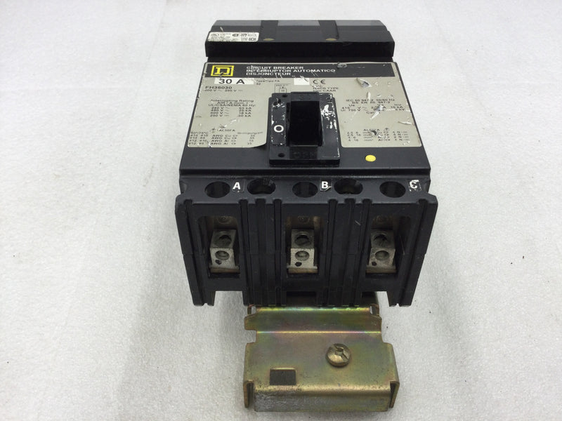 Square D FH36030 3 Pole 600v 30 Amp Circuit Breaker