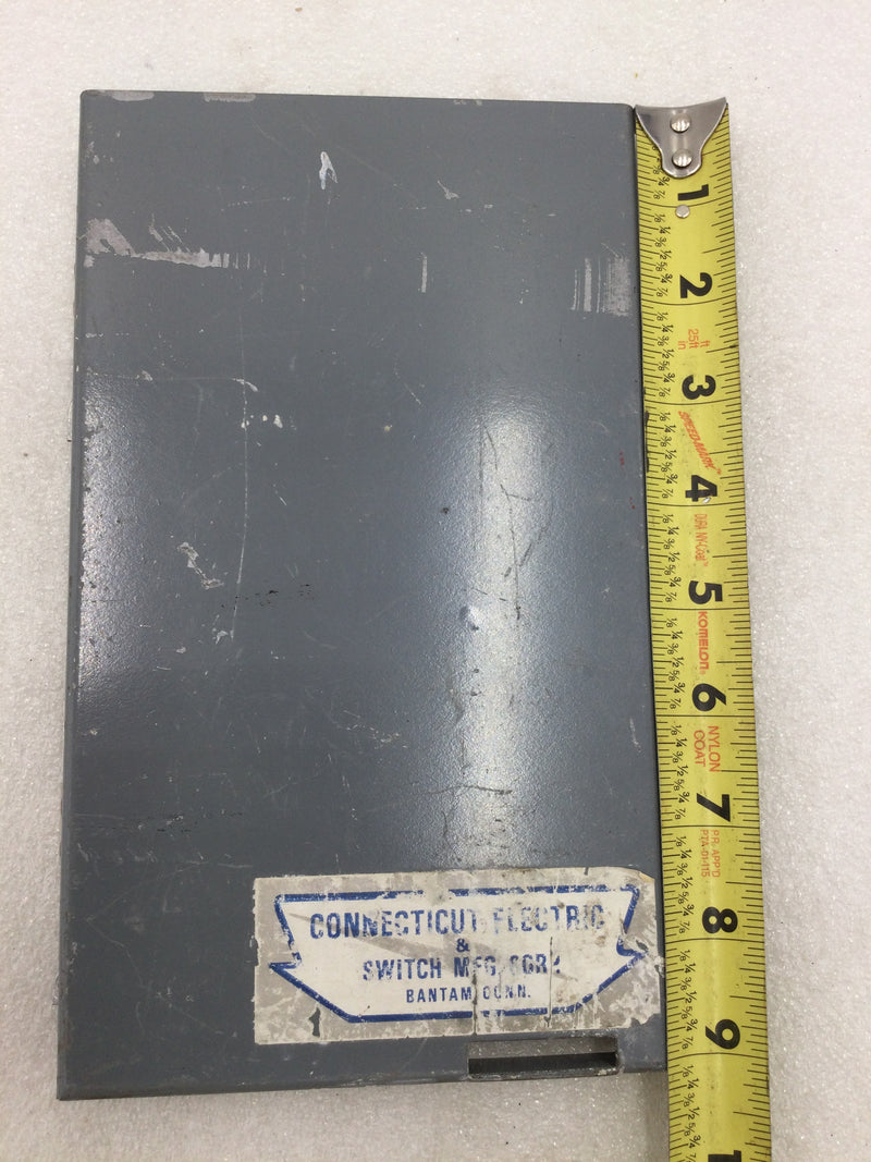 Connecticut Electric & Switch 06000NF Nema 3R Hinged Cover/Door Only 60 Amps 240V 9 1/8" x 5 1/2"