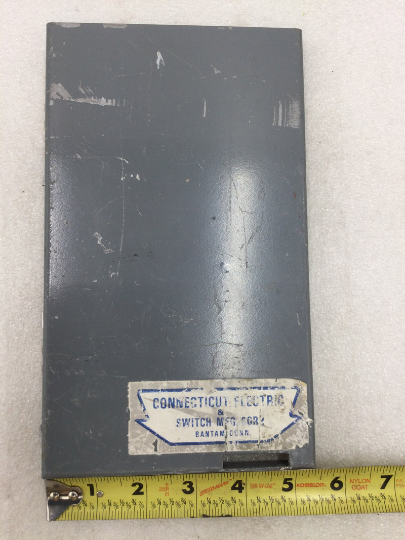 Connecticut Electric & Switch 06000NF Nema 3R Hinged Cover/Door Only 60 Amps 240V 9 1/8" x 5 1/2"