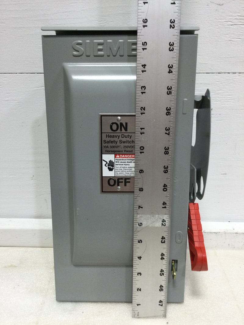 Siemens HF361NR 30 Amp 600v 3r Fusible Heavy Duty Safety Switch