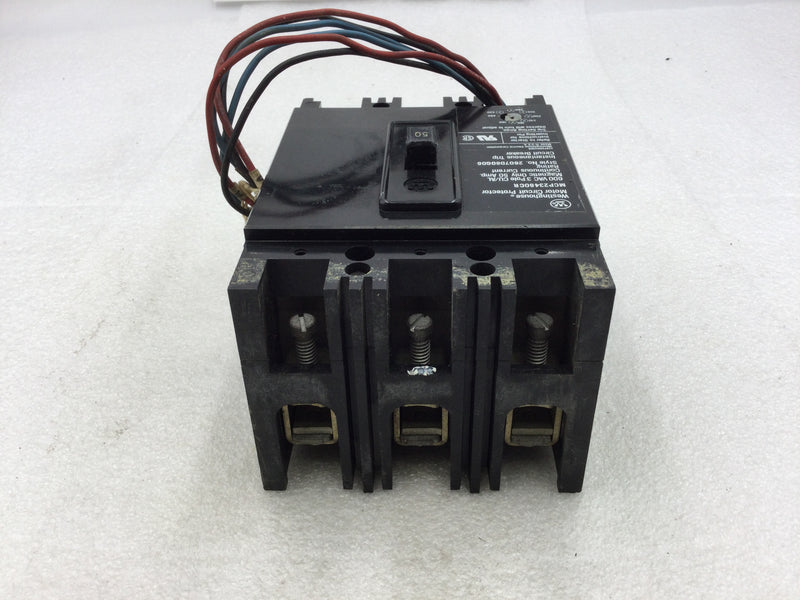 Westinghouse MCP234800CR 50 Amp 3 Pole 600v Motor Circuit Breaker With Shunt