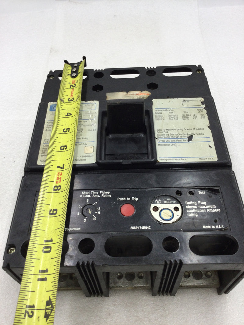 Westinghouse LC3600 600 Amp 3 Pole 600 VAC Circuit Breaker