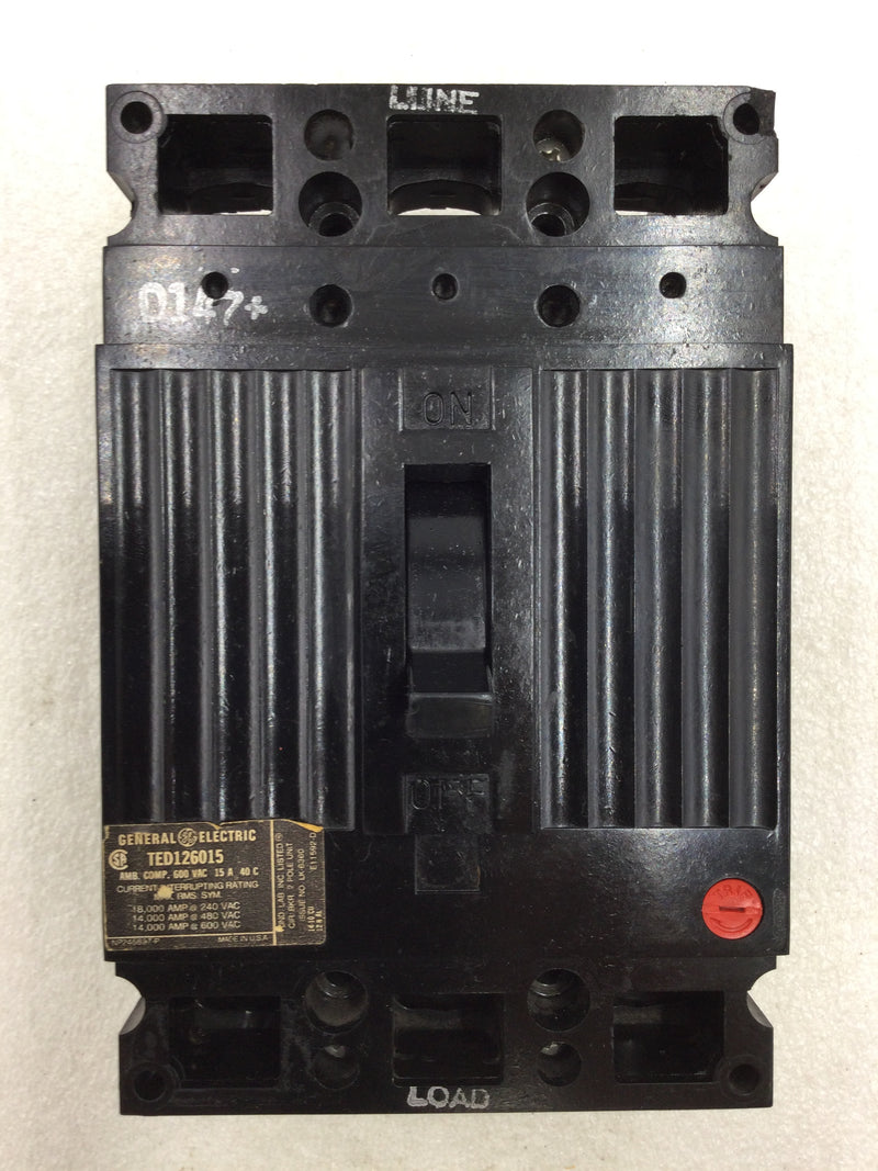 GE General Electric TED126015 15 Amp 2 Pole Circuit Breaker