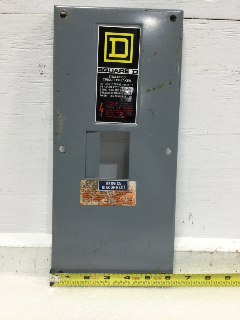 Square D QO2100BN Enclosed Circuit Breaker Cover Only 100 Amp 120/240V Series 1 Type 1 13 3/8" x 6 1/8"