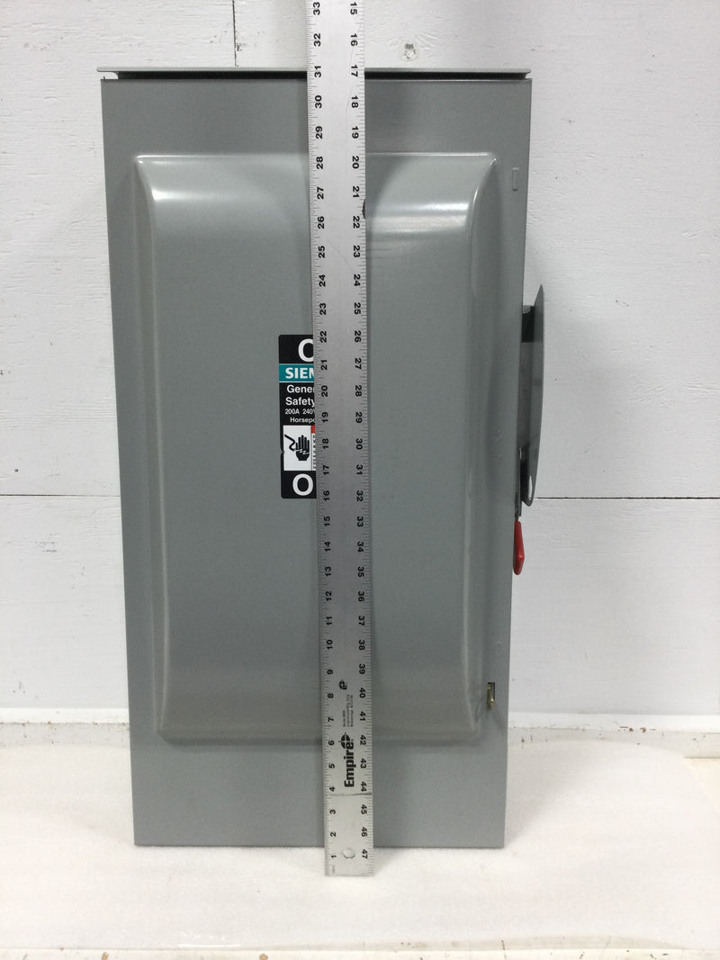 Siemens GNF324R Nema 3R Outdoor Non-Fused Safety Switch 200 Amp 3 Phase 240 VAC 60 HP Max