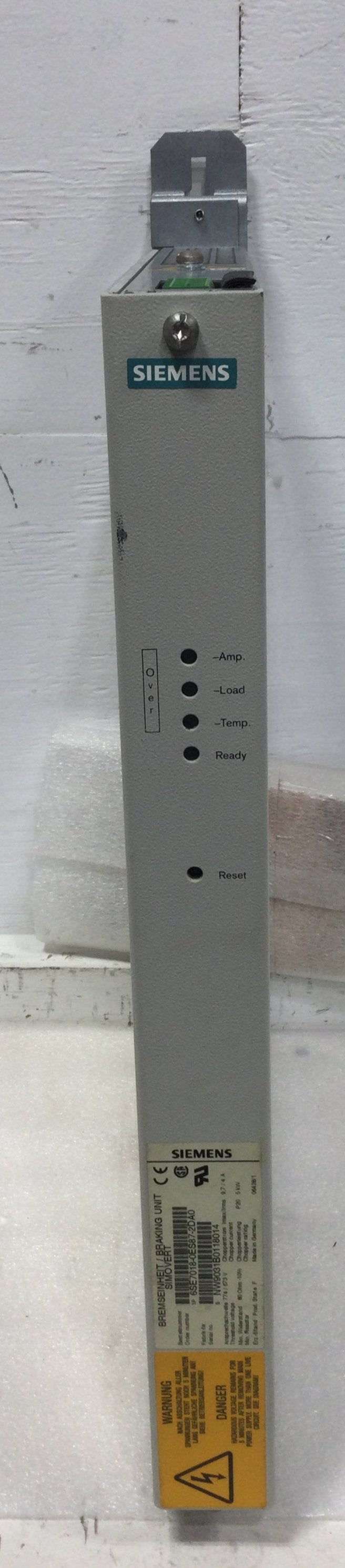 Siemens 6SE7018-0ES87-2DA0 Bremseinheit Braking Unit Simovert