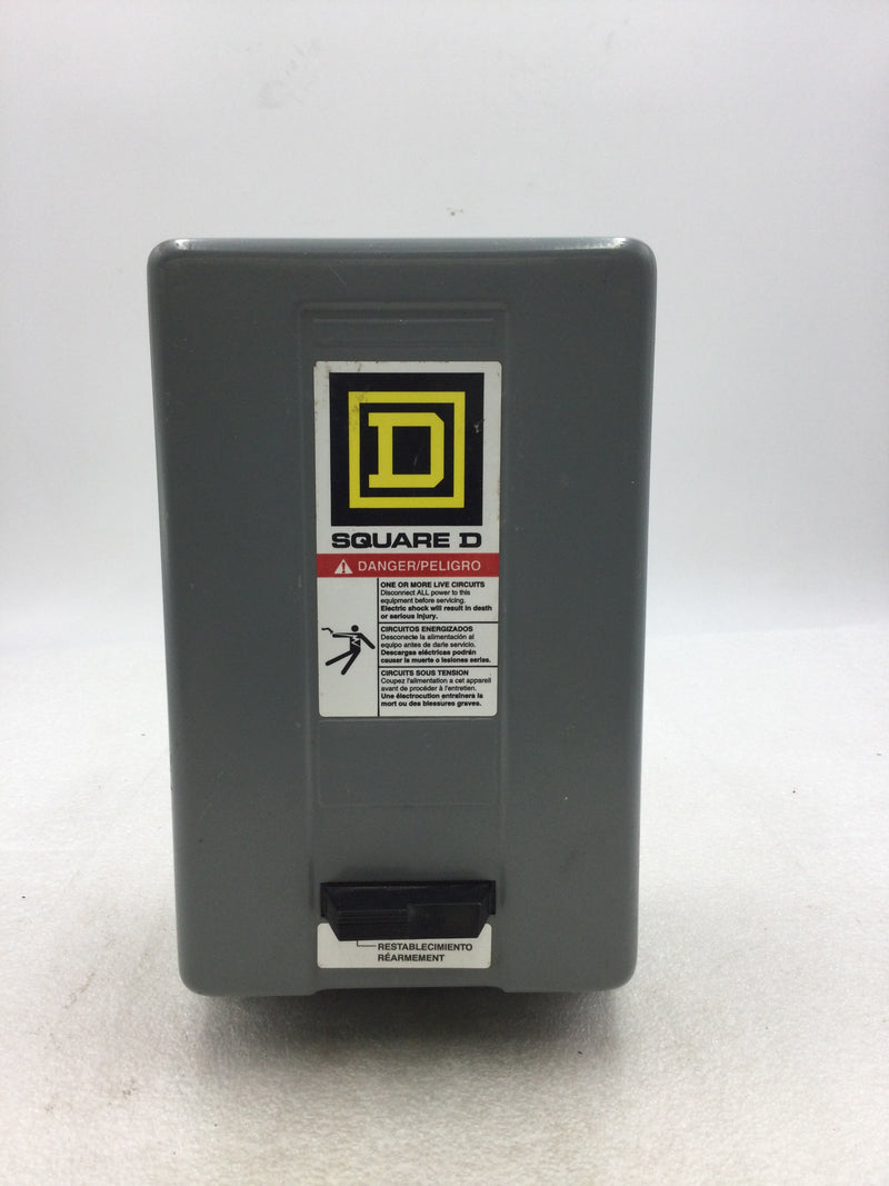 Square D 8536SCG3S Series A Nema Size 1 Motor Starter with Enclosure 600 VAC Max 10 HP with 120 VAC Coil