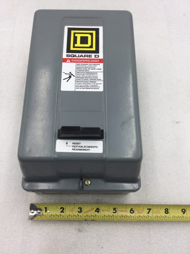 Square D 8536SCG3S Series A Nema Size 1 Motor Starter with Enclosure 600 VAC Max 10 HP with 120 VAC Coil