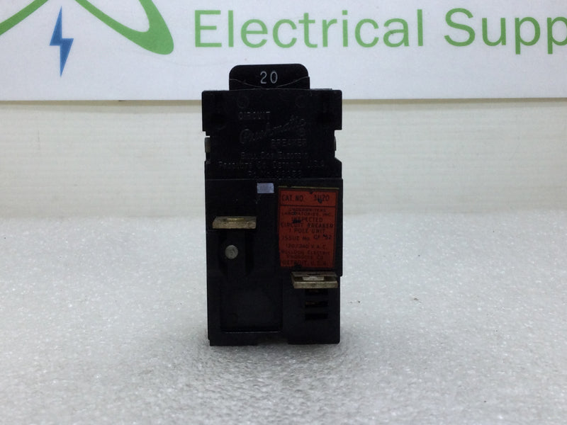 ITE Pushmatic/Bulldog P120 20 Amp 1 Pole 120/240V Circuit Breaker