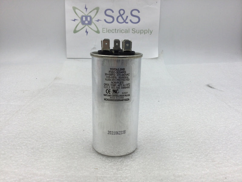 Totaline P291-3054RS 30.0+5.0MFD +/-5% 370/440VAC 50/60Hz 70c/-40c Round Capacitor