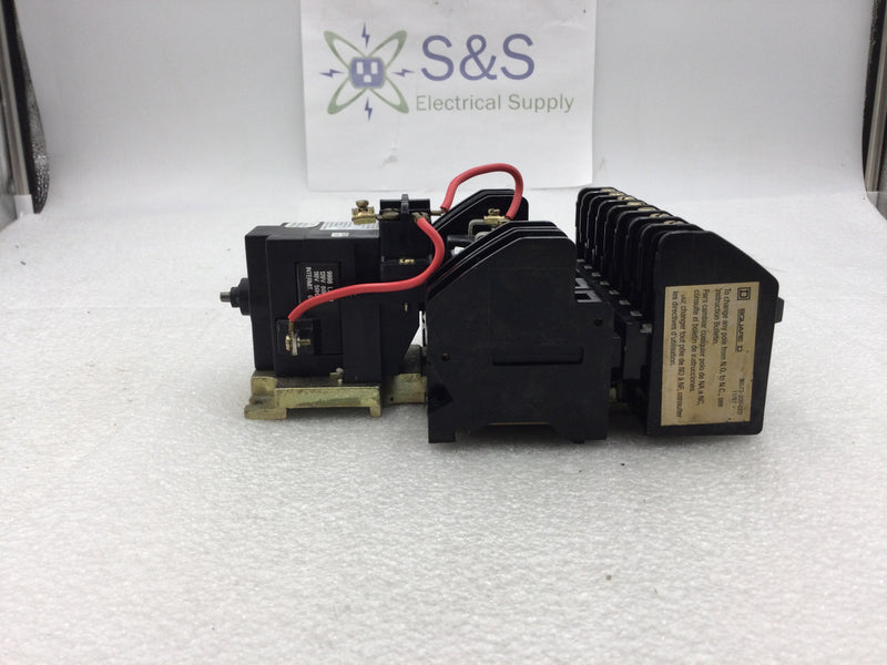 Square D 8903LX01200 Series B 30 Amp 277-600 VAC 12 Pole Lighting Contactor 120 VAC Coil