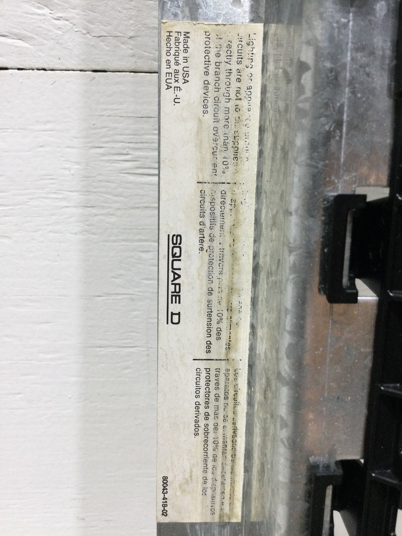 Square D Schneider Electric NQ Panelboard Interior, main lugs, 100A,, 42 pole spaces, 3 phase, 4 wire, Gust Only